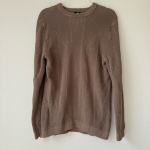 H&M Brown Crewneck Sweater with Relaxed Fit‎